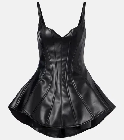 David Koma Ruffled Midi Dress In Black