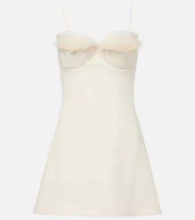 David Koma Ruffled Minidress In Neutral