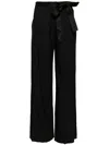 David Koma Satin Bow Wide-leg Trousers In Black