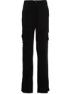 David Koma Satin Cargo Pants Belt Loops In Black