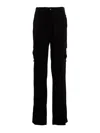 David Koma Satin Cargo Pants Belt Loops In Negro