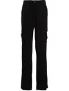 David Koma Satin Cargo Pants Belt Loops In Black