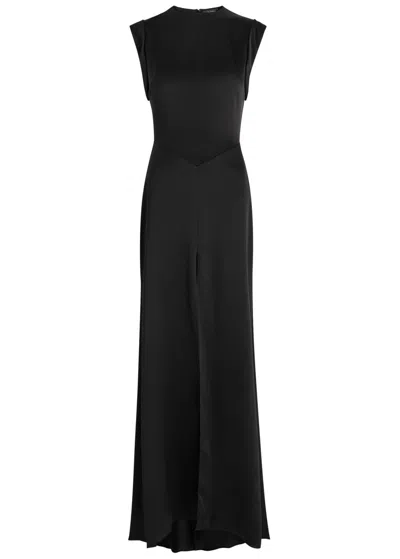 David Koma Satin Gown In Black