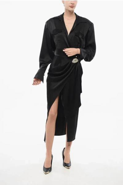 David Koma Satin Midi Chemisier With Knot