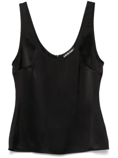 David Koma Satin Tank Top In Black