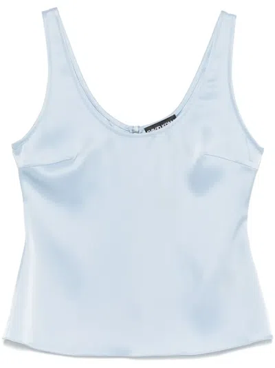 David Koma Satin Tank Top In Blue