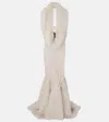 David Koma Scarf-detail Sequined Gown In Neutral