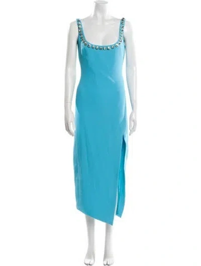 Pre-owned David Koma Scoop Neck Long Dress In Blue