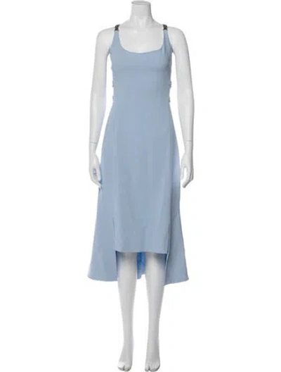 Pre-owned David Koma Scoop Neck Long Dress In Blue