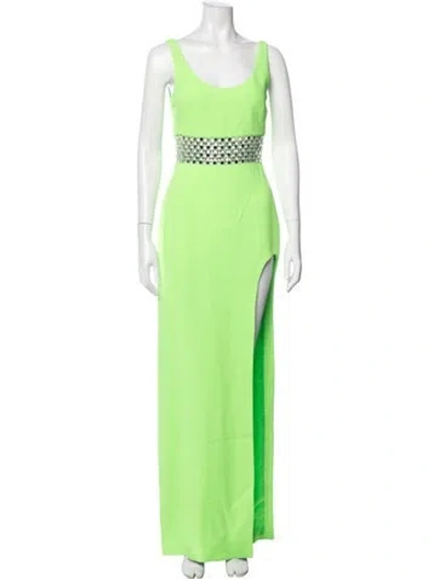Pre-owned David Koma Scoop Neck Long Dress In Green