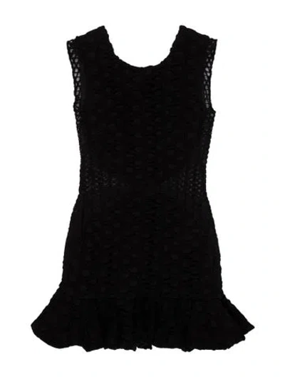 Pre-owned David Koma Scoop Neck Mini Dress In Black