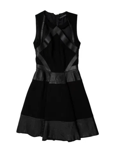 Pre-owned David Koma Scoop Neck Mini Dress In Black