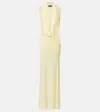David Koma Plunge Neckline Sleeveless Gown In Yellow