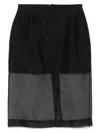 David Koma Semi-sheer Midi Skirt In Black