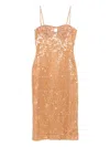 David Koma Stylish Sequin Mini Dress With Cut-out Detail And Shoulder Straps In Brown