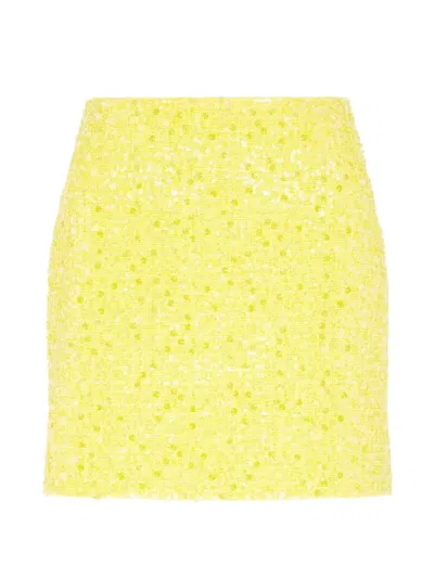 David Koma Sequin-embellish Mini Skirt In Yellow