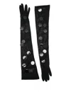 David Koma Sequin-embellished Long Gloves In Black