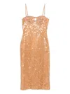 David Koma Midi Sequin Dress Featuring Shoulder Straps In Brown