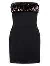 David Koma Womens Black Burgundy Sequin Strapless Stetch-woven Mini Dress In Multi