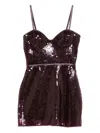 David Koma Sequin-embellished Sweetheart Mini Dress In Burgundy