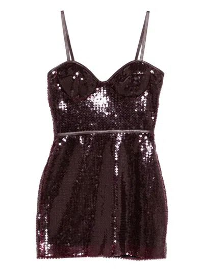 DAVID KOMA SEQUIN-EMBELLISHED SWEETHEART MINI DRESS