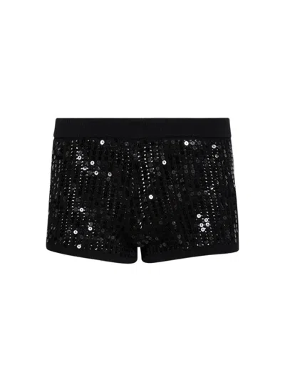 DAVID KOMA DAVID KOMA SEQUIN KNIT SHORTS - BLACK