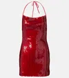 David Koma Sequined Minidress In Red