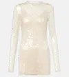 David Koma Sequined Minidress In White