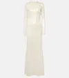 David Koma Sequined Open-back Gown In White