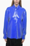 David Koma Sequined Oversized Shirt With Snap Buttons