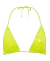 David Koma Sequined Triangle Bikini Top In Green