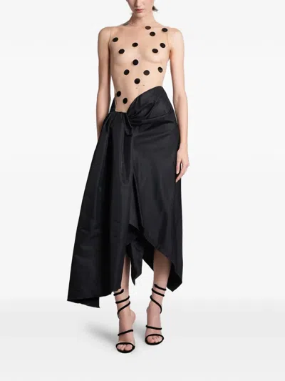 David Koma Sequin-embellishments Asymmetrical-hem Maxi Dress In Black