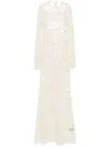 David Koma Taffeta And Tulle Lace-trimmed Gown In Neutrals