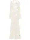 David Koma Taffeta And Tulle Lace-trimmed Gown In Neutrals