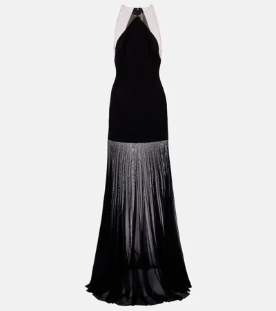 David Koma Sheer Gown In Black