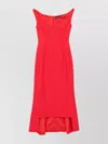 David Koma Off-the-shoulder Bustier Cady Midi Dress In Red