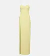 David Koma Side-slit Corset Gown In Yellow