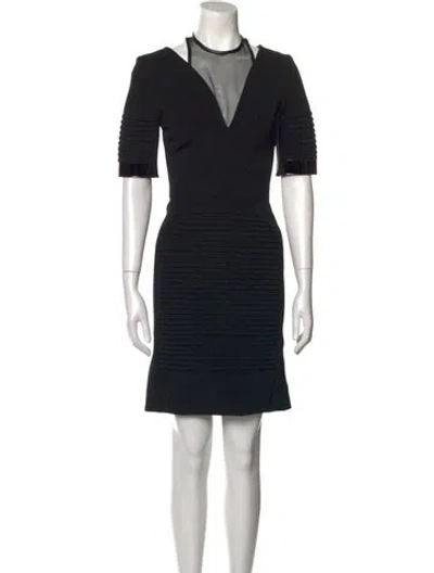 Pre-owned David Koma Silk Mini Dress In Black