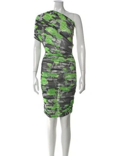 Pre-owned David Koma Silk Mini Dress W/ Tags In Green