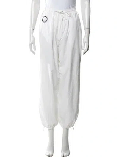 Pre-owned David Koma Silk Wide Leg Pants In White