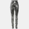 David Koma Silver Sequinned Pants In Silver