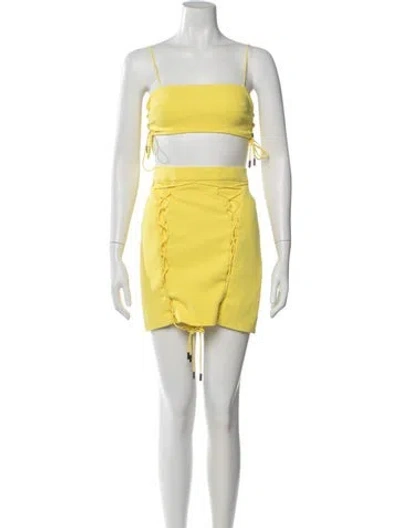 Pre-owned David Koma Skirt Set In Yellow