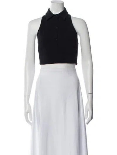 Pre-owned David Koma Sleeveless Crop Top In Black