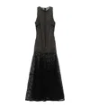 David Koma Flared-hem Macramé Maxi Dress In Black