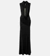 David Koma Plunge-neck Sleeveless Maxi Dress In Black