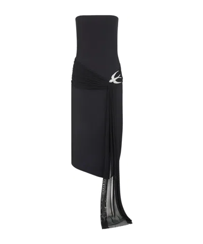 David Koma Sleeveless Midi Dress With Crystal Hummingbird
