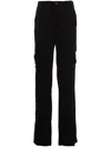 David Koma Satin Cargo Pants Belt Loops In Black