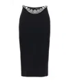 David Koma Black Puffer Circle Embroidery Skirt In Black