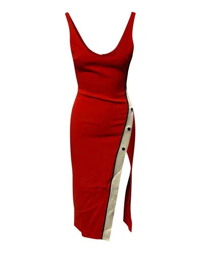 David Koma Snaps Slit Tank Dress In Red Acetate | ModeSens