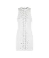 David Koma Speckled Rhinestone Embr Mini Jersey In White